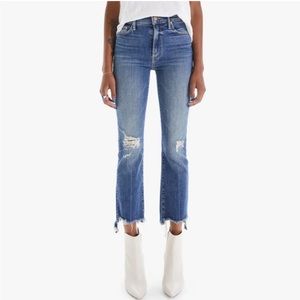 Mother The Insider Crop Step Crew Jeans Dancing on Coals Size 24